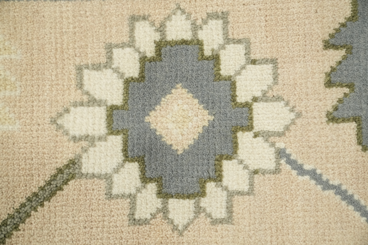 Soft Peach Traditional Oushak Hand-Knotted Area Rug 9x12 ft