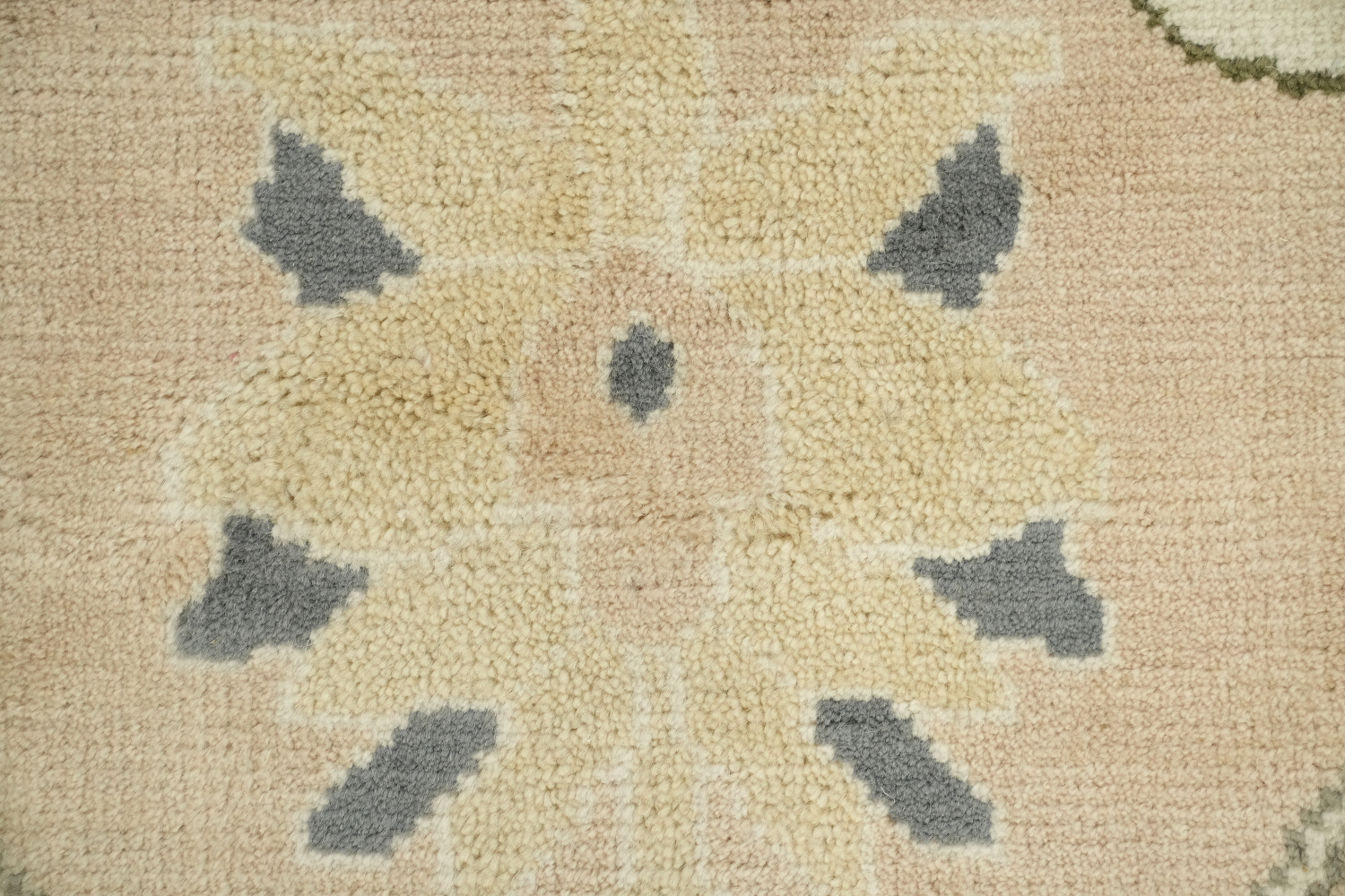 Soft Peach Traditional Oushak Hand-Knotted Area Rug 9x12 ft