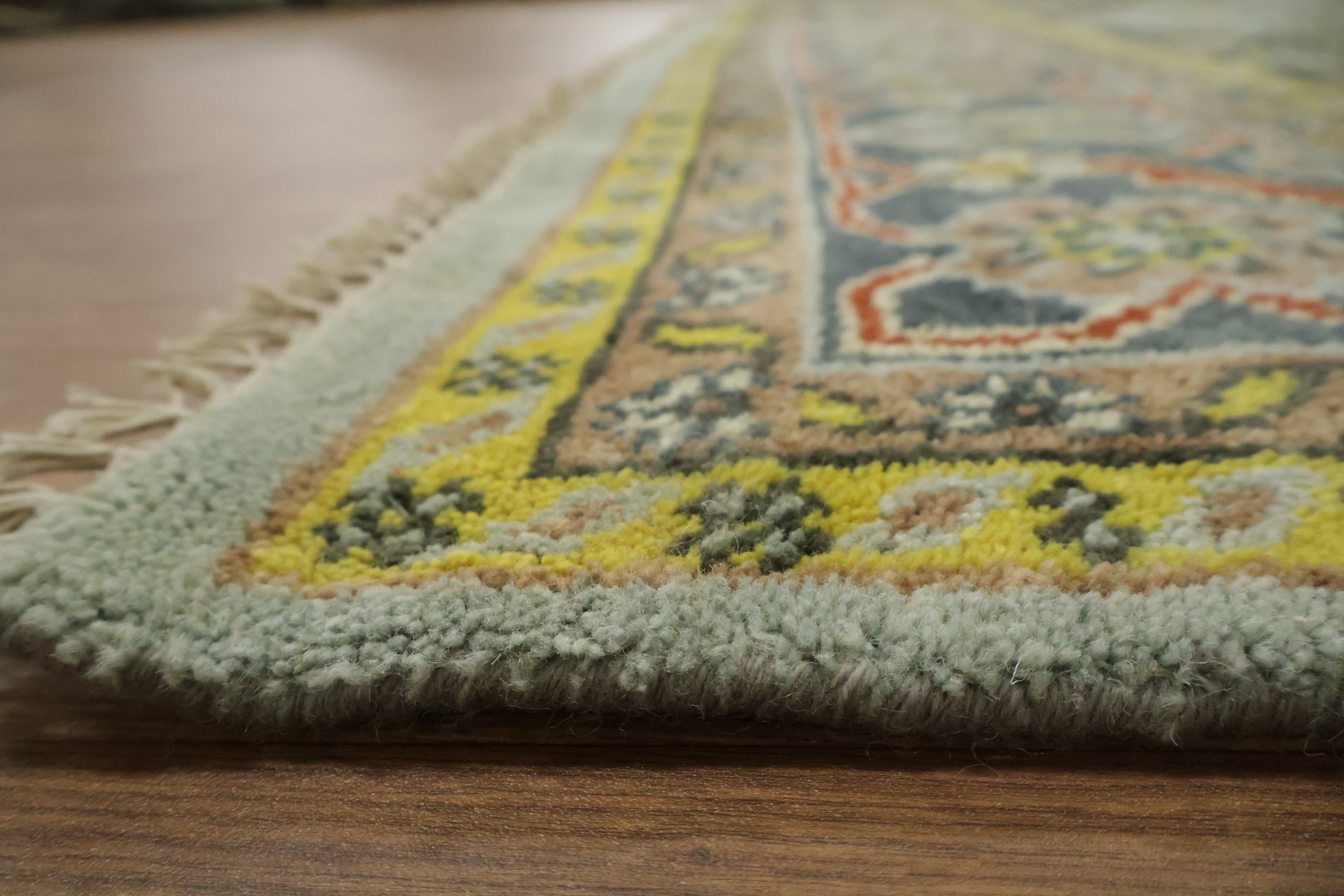 8'x10' Hexagonal Medallion Rug with Elegant Pastel and Dark Highlights
