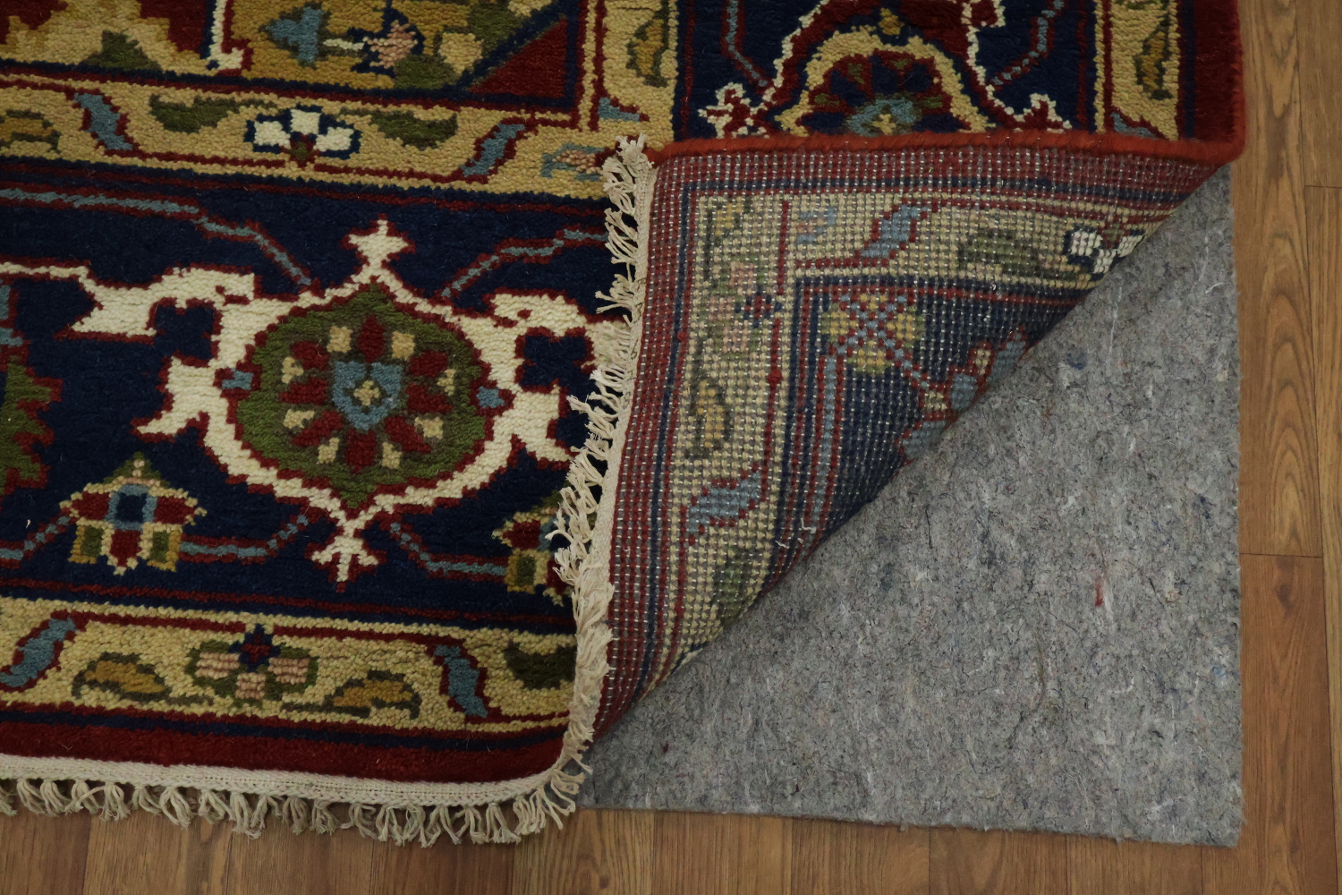 Heriz Serapi Traditional Medallion Rug in Rich Red and Navy Hues 9x12 ft