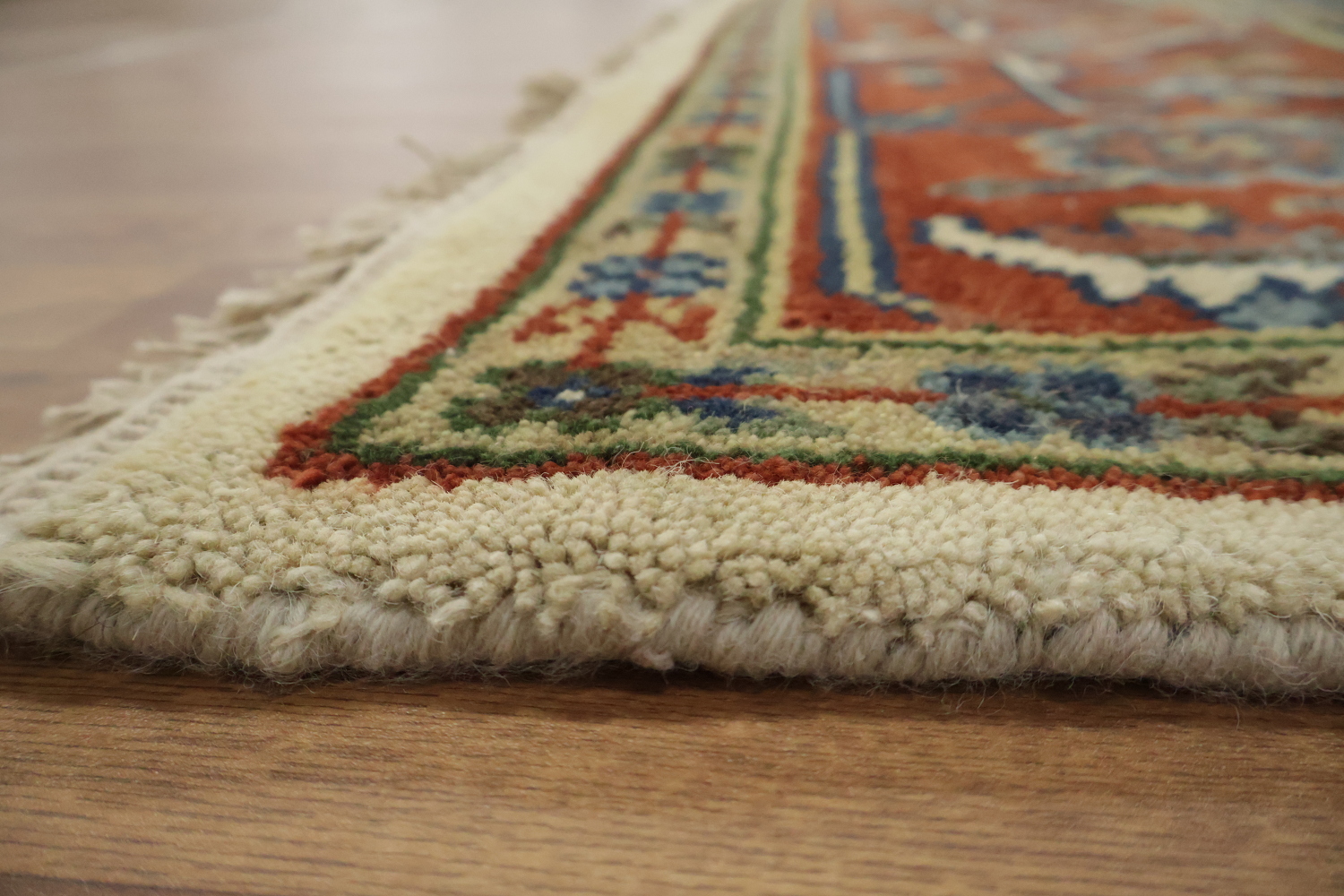 Ivory and Light Blue Heriz Serapi Persian Style Area Rug 9x12