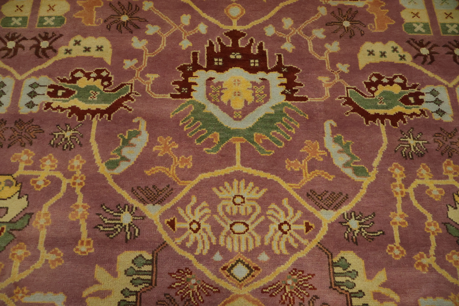 Ziegler Oriental Area Rug | 8x10 Elegant Rose & Ivory Floral Rug