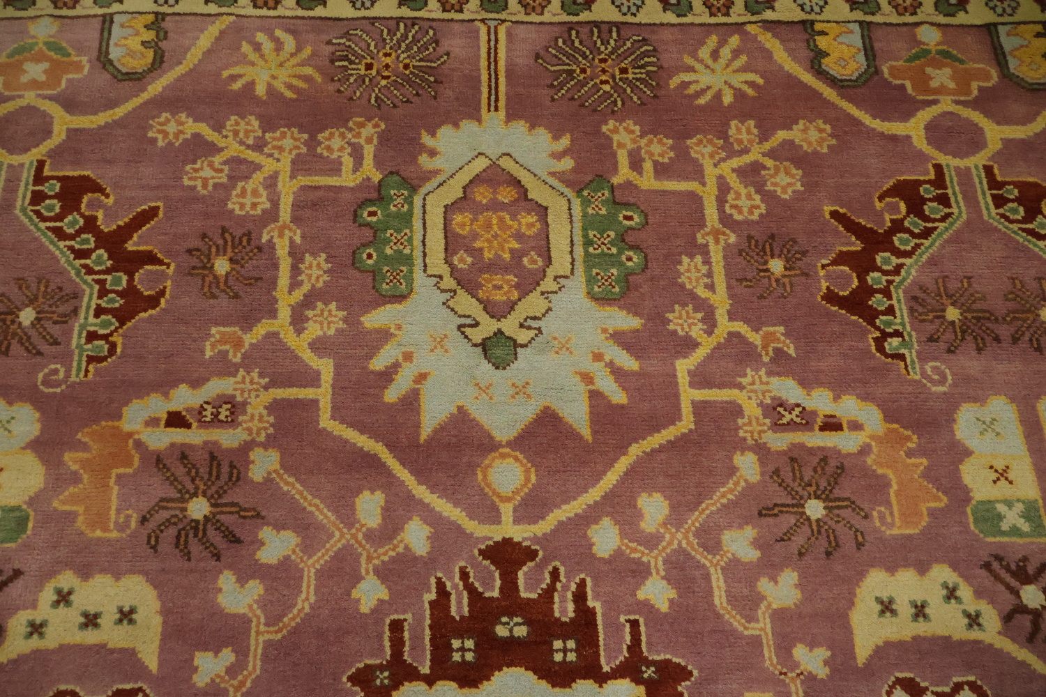 Ziegler Oriental Area Rug | 8x10 Elegant Rose & Ivory Floral Rug