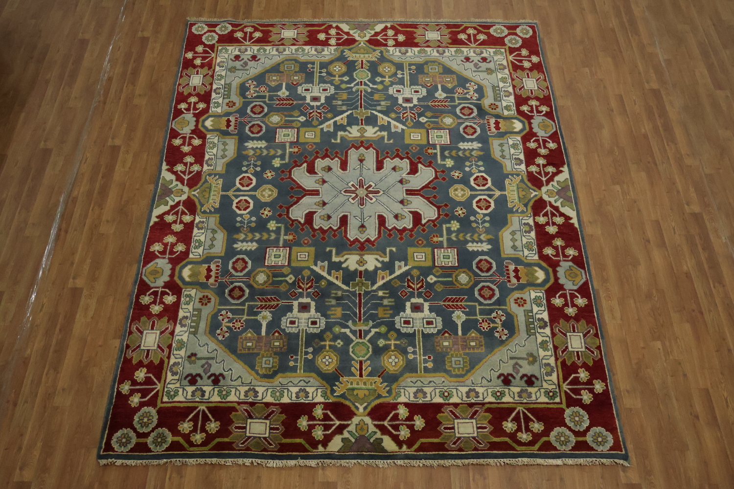 Blue and Burgundy Geometric Ziegler Oriental Area Rug 8x10