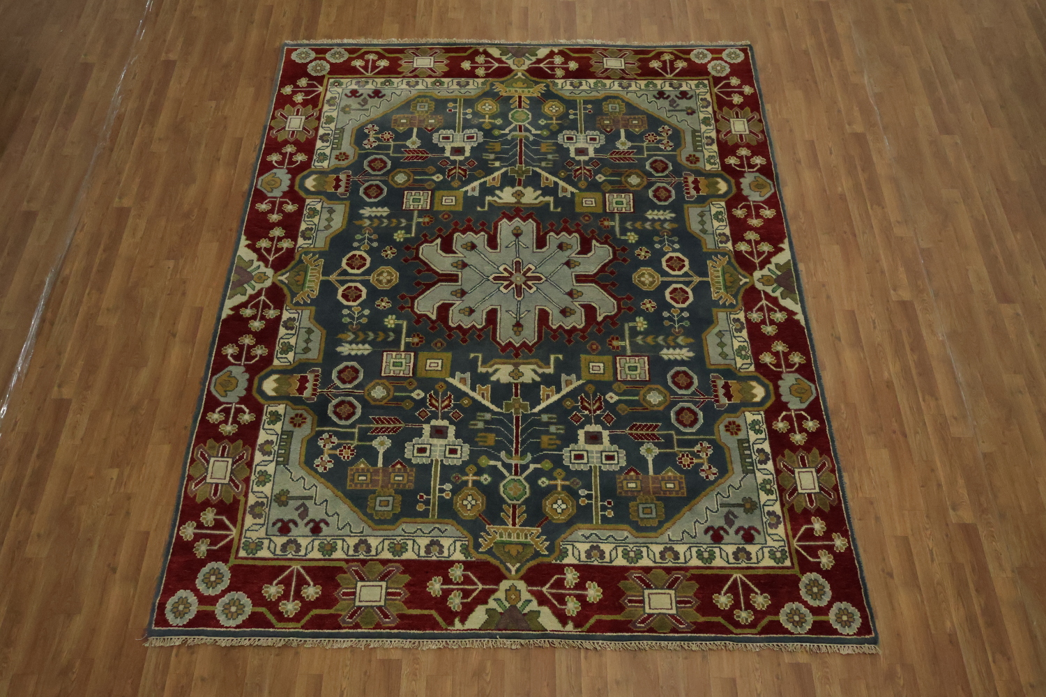 Blue and Burgundy Geometric Ziegler Oriental Area Rug 8x10