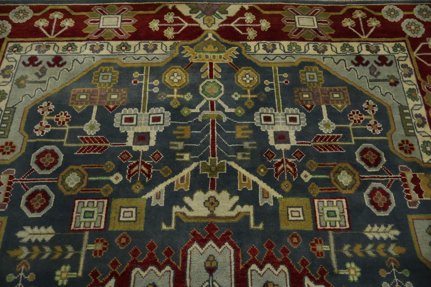 Blue and Burgundy Geometric Ziegler Oriental Area Rug 8x10