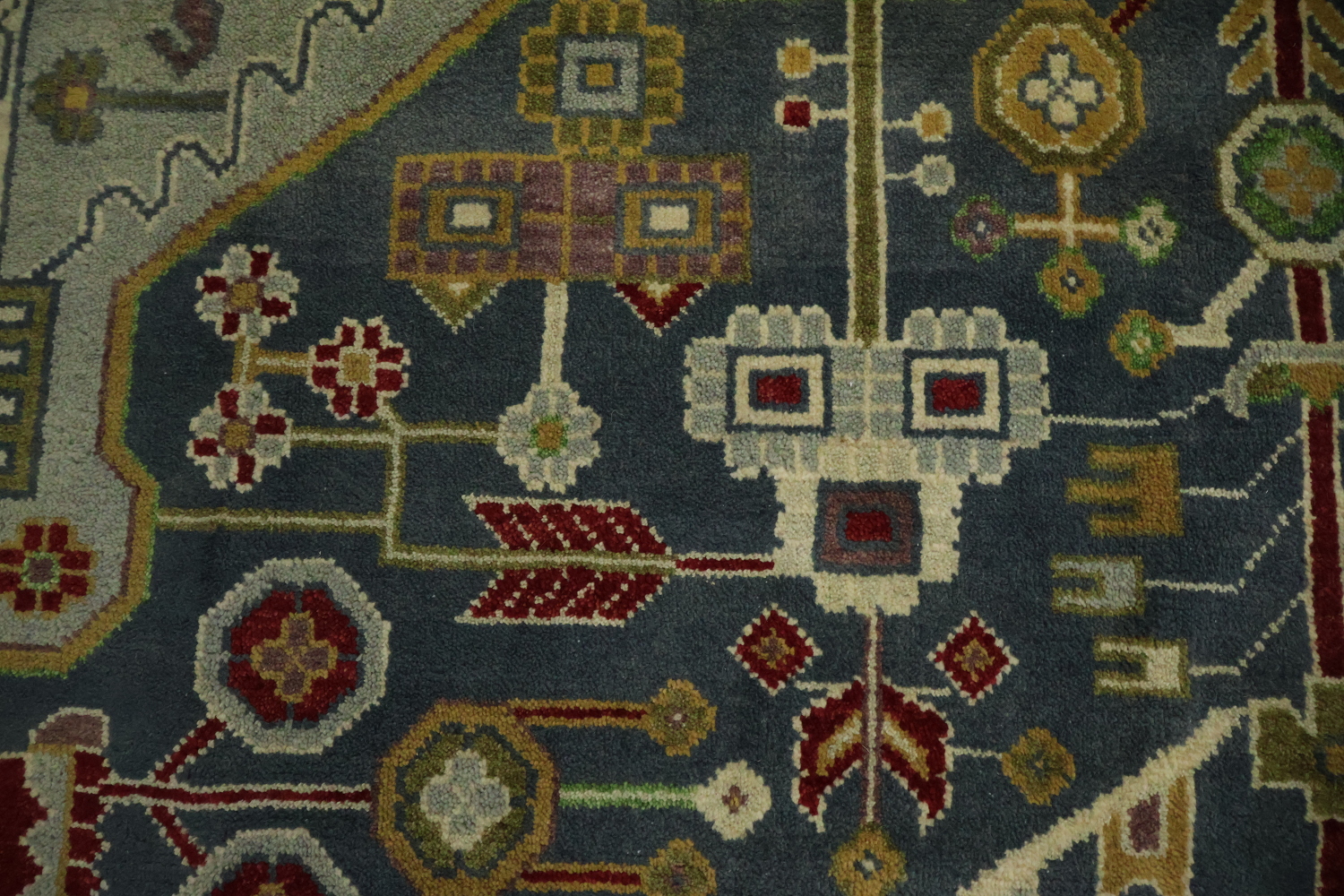 Blue and Burgundy Geometric Ziegler Oriental Area Rug 8x10