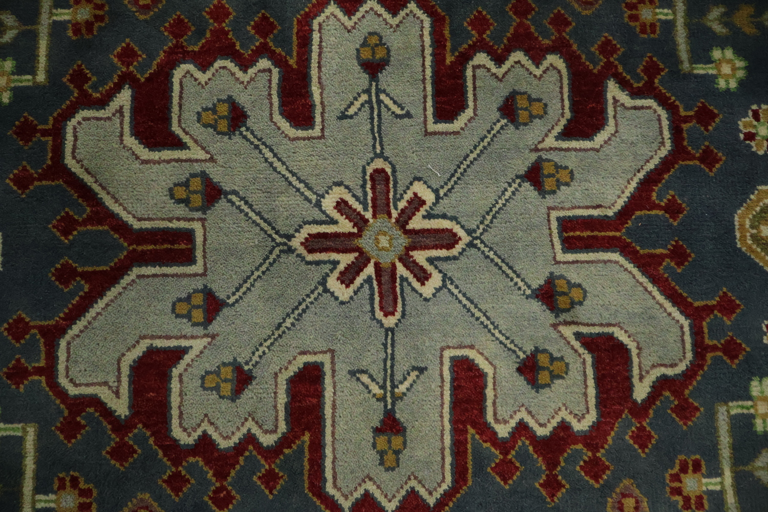 Blue and Burgundy Geometric Ziegler Oriental Area Rug 8x10