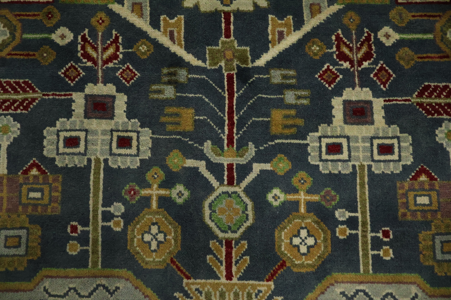 Blue and Burgundy Geometric Ziegler Oriental Area Rug 8x10