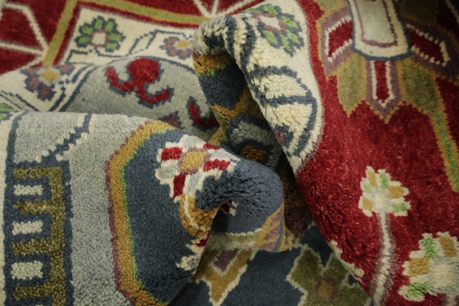 Blue and Burgundy Geometric Ziegler Oriental Area Rug 8x10