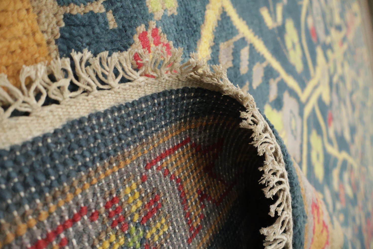 Classic Bird and Tree Motif Rug in Rich Earthy Tones 9' x 12'