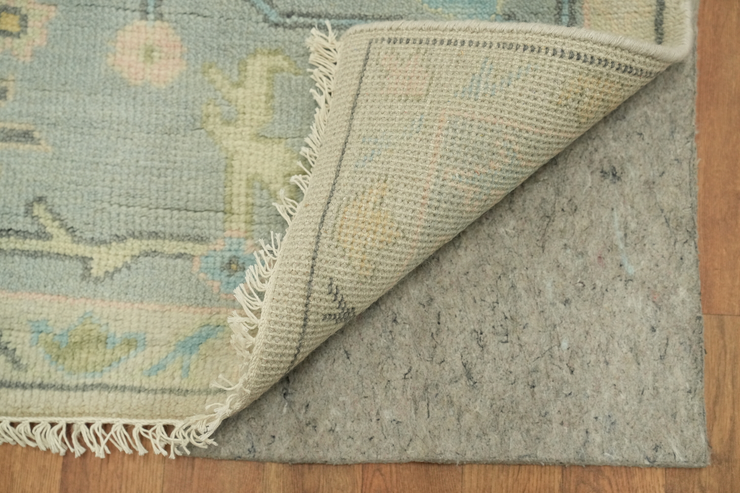 Light Green and Blue Traditional Oushak Hand Made Area Rug 8x10