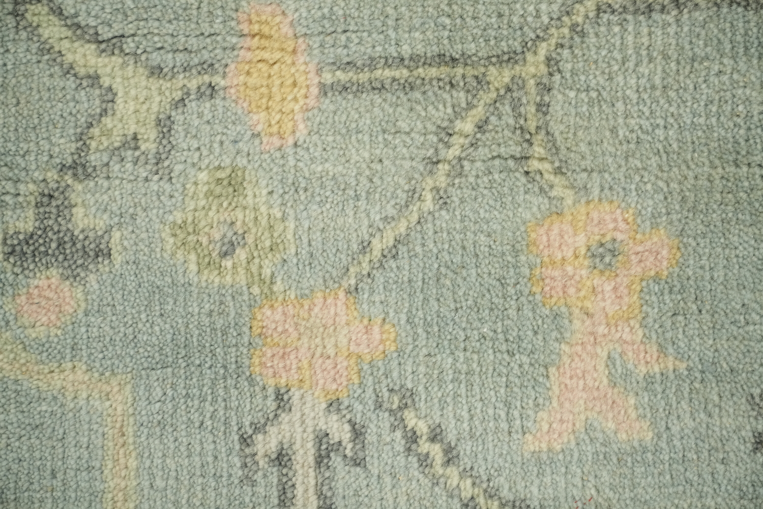 Light Green and Blue Traditional Oushak Hand Made Area Rug 8x10