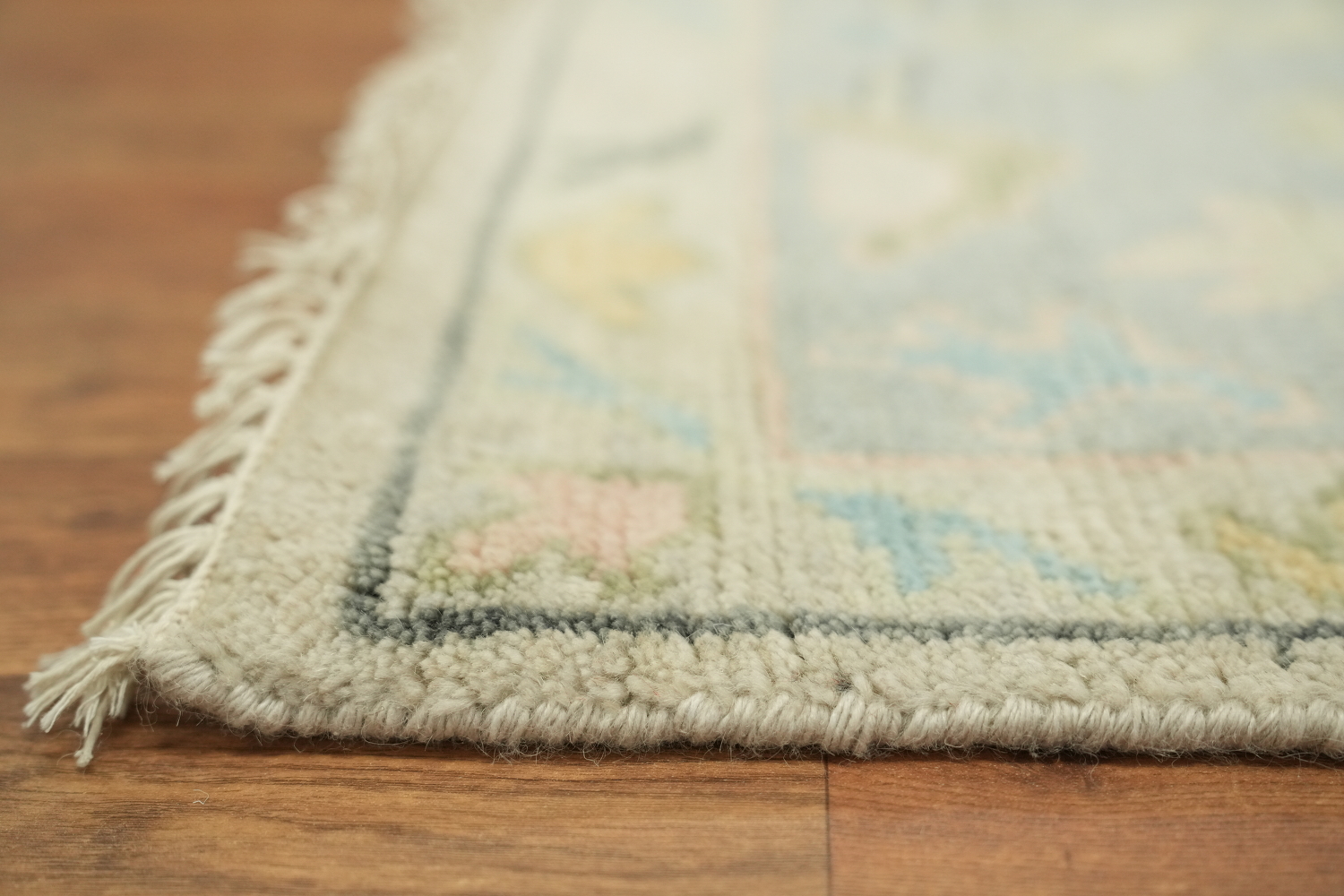 Light Green and Blue Traditional Oushak Hand Made Area Rug 8x10
