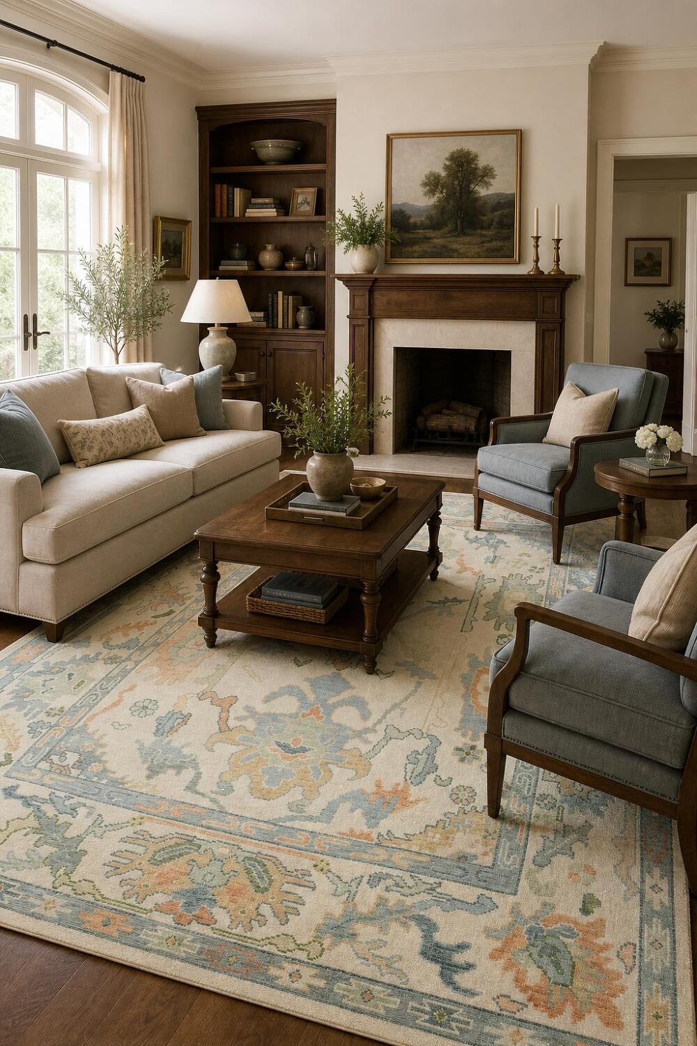 Pastel Color Traditional Oushak Hand Made Area Rug 8x10
