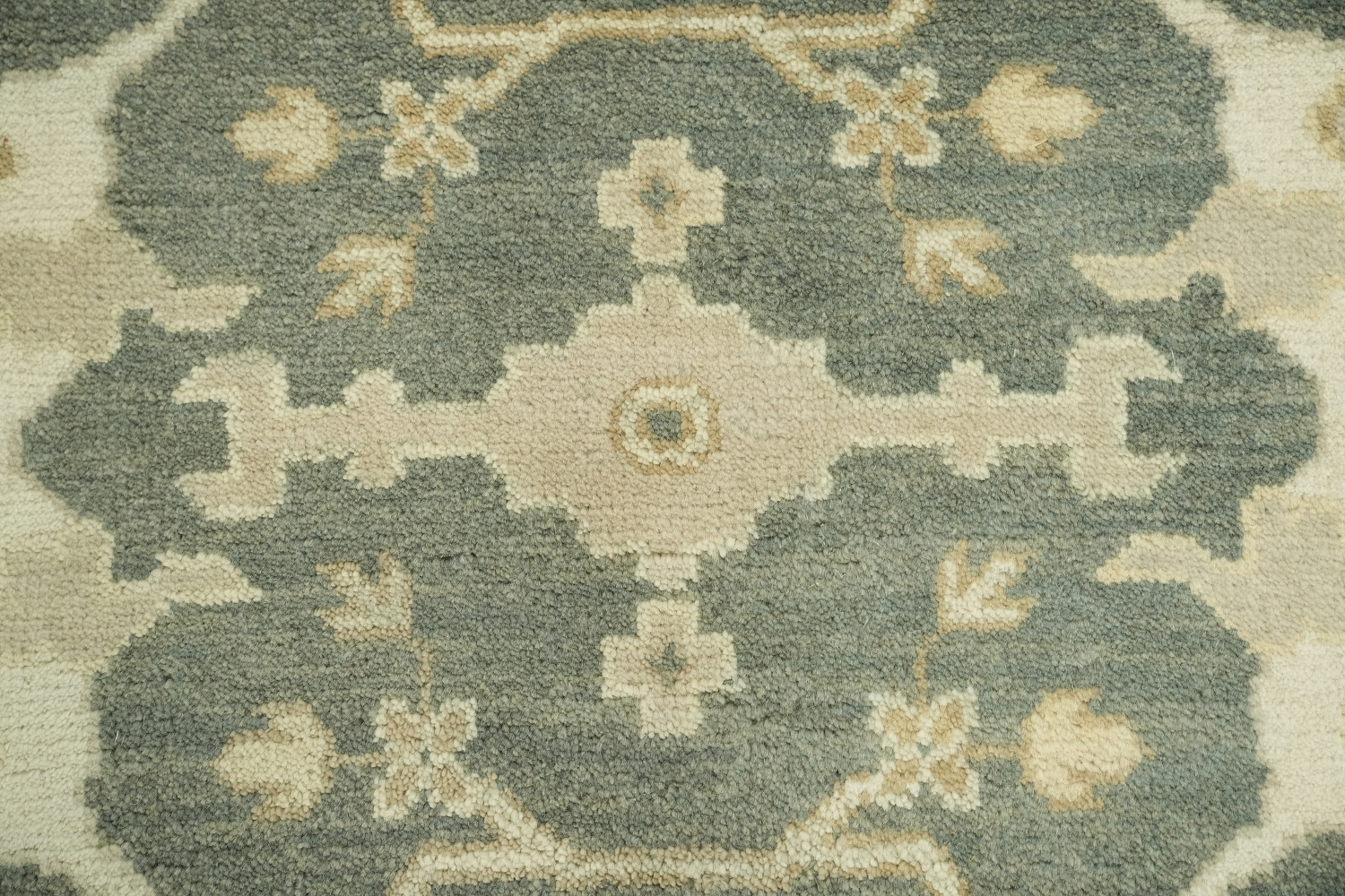 Green Traditional Oushak Hand-Knotted Wool Living Room Rug 8x10