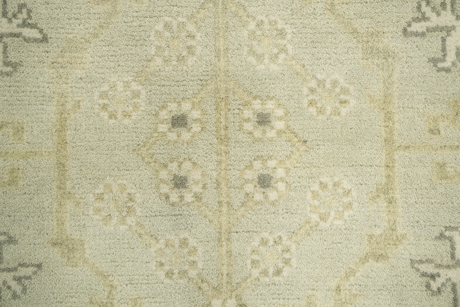 Muted Color Green and Cream Traditional Oushak Hand Made Area Rug 8x10