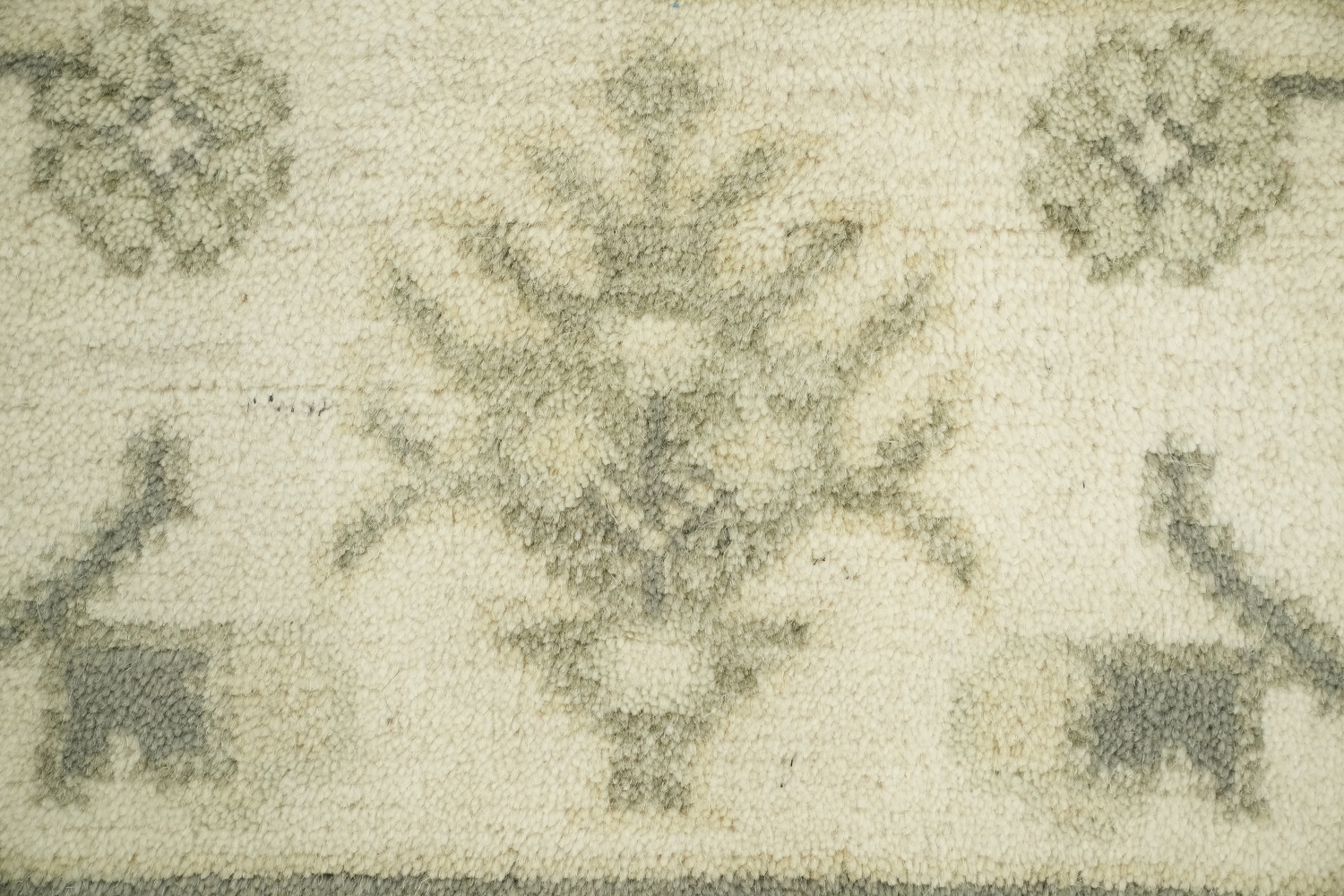 Muted Color Green and Cream Traditional Oushak Hand Made Area Rug 8x10