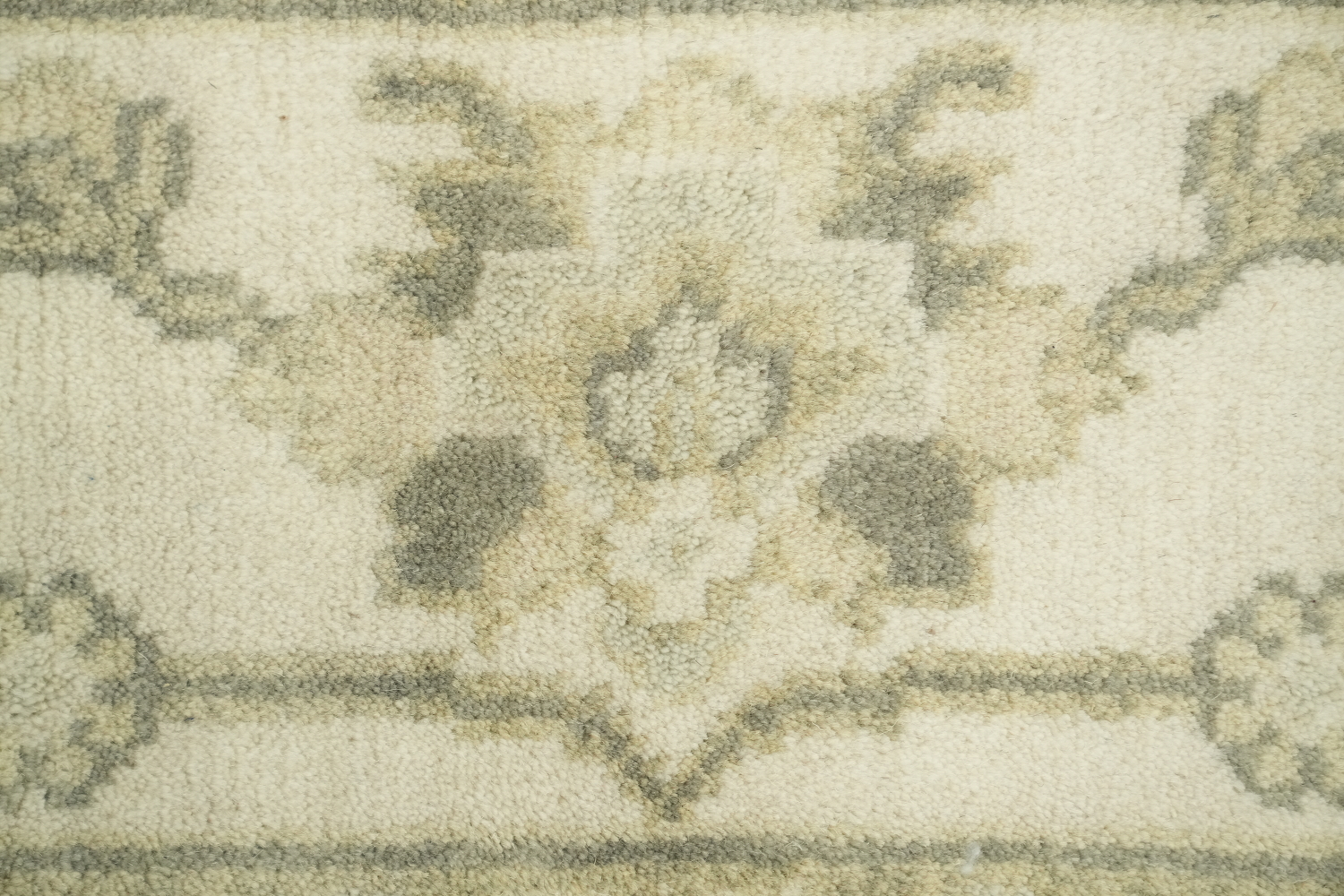 Muted Color Green and Cream Traditional Oushak Hand Made Area Rug 8x10