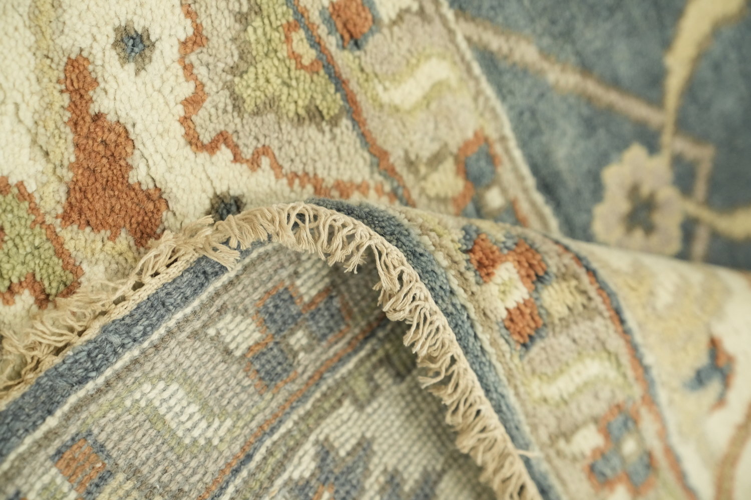 Denim Blue Traditional Oushak Hand Made Area Rug 8x10