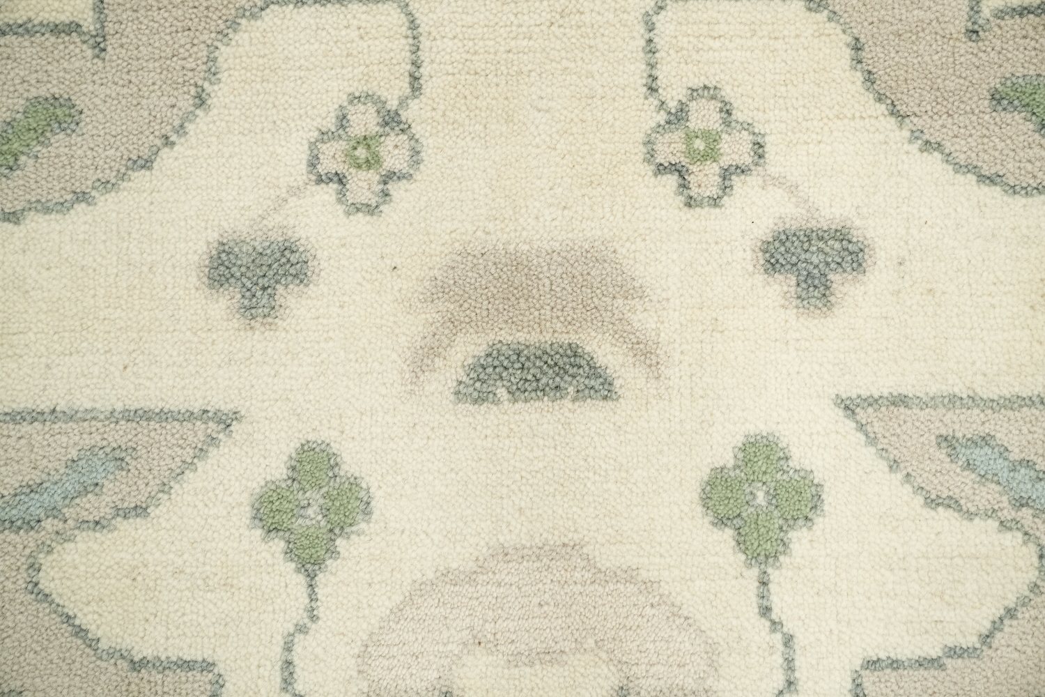 Cream and Blue Traditional Oushak Hand Made Area Rug 8x10