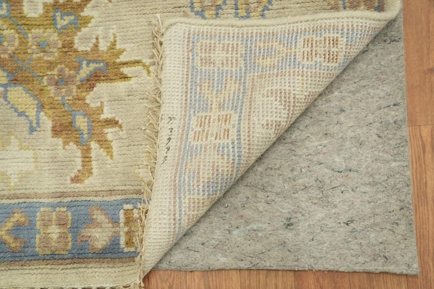 9x12 Hand-Made Oushak Rug - Traditional Geometric Design in Muted Earth Tones