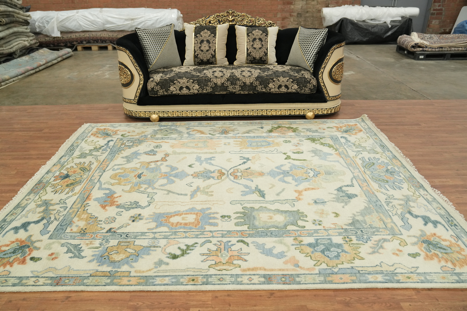 Oushak Hand-Knotted Wool Rug - Traditional 8x10 Area Rug