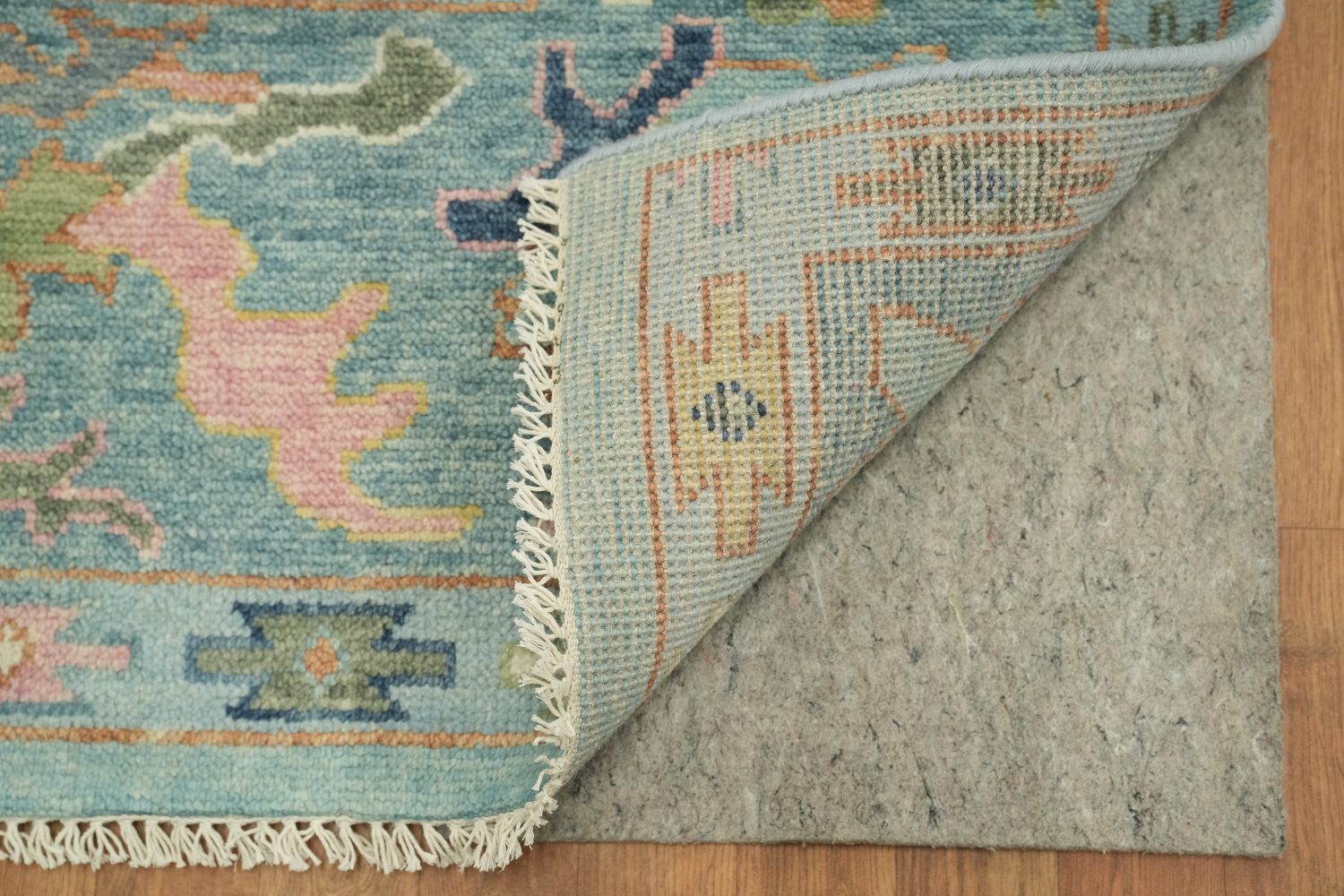 8'x10' Charming Traditional Oushak Rug in Serene Blue Hues and Tones