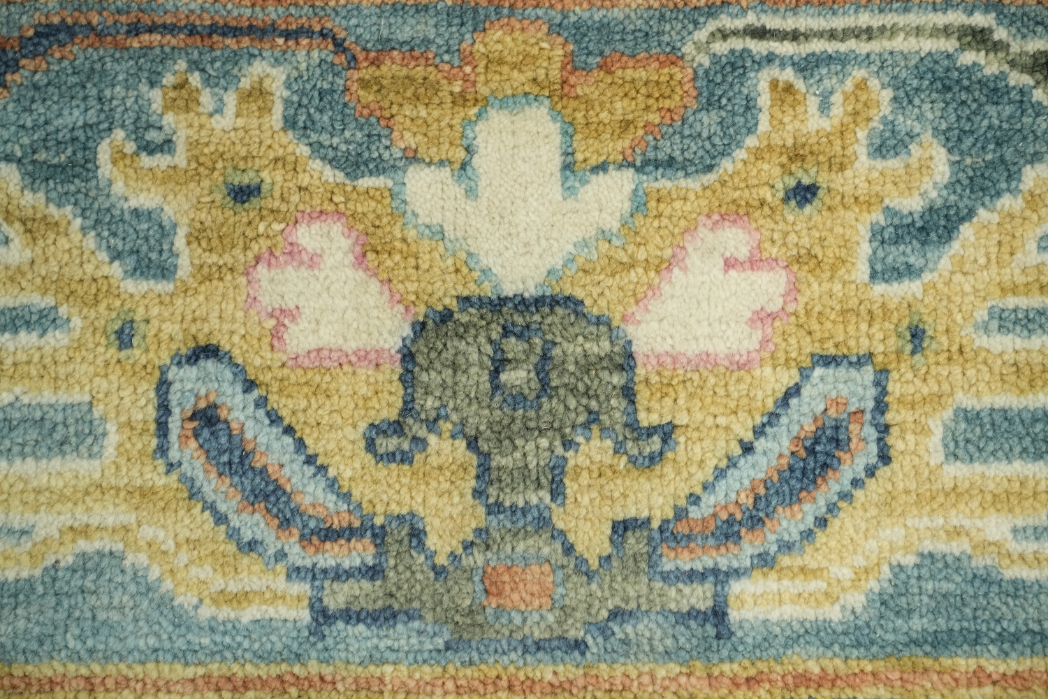 8'x10' Charming Traditional Oushak Rug in Serene Blue Hues and Tones