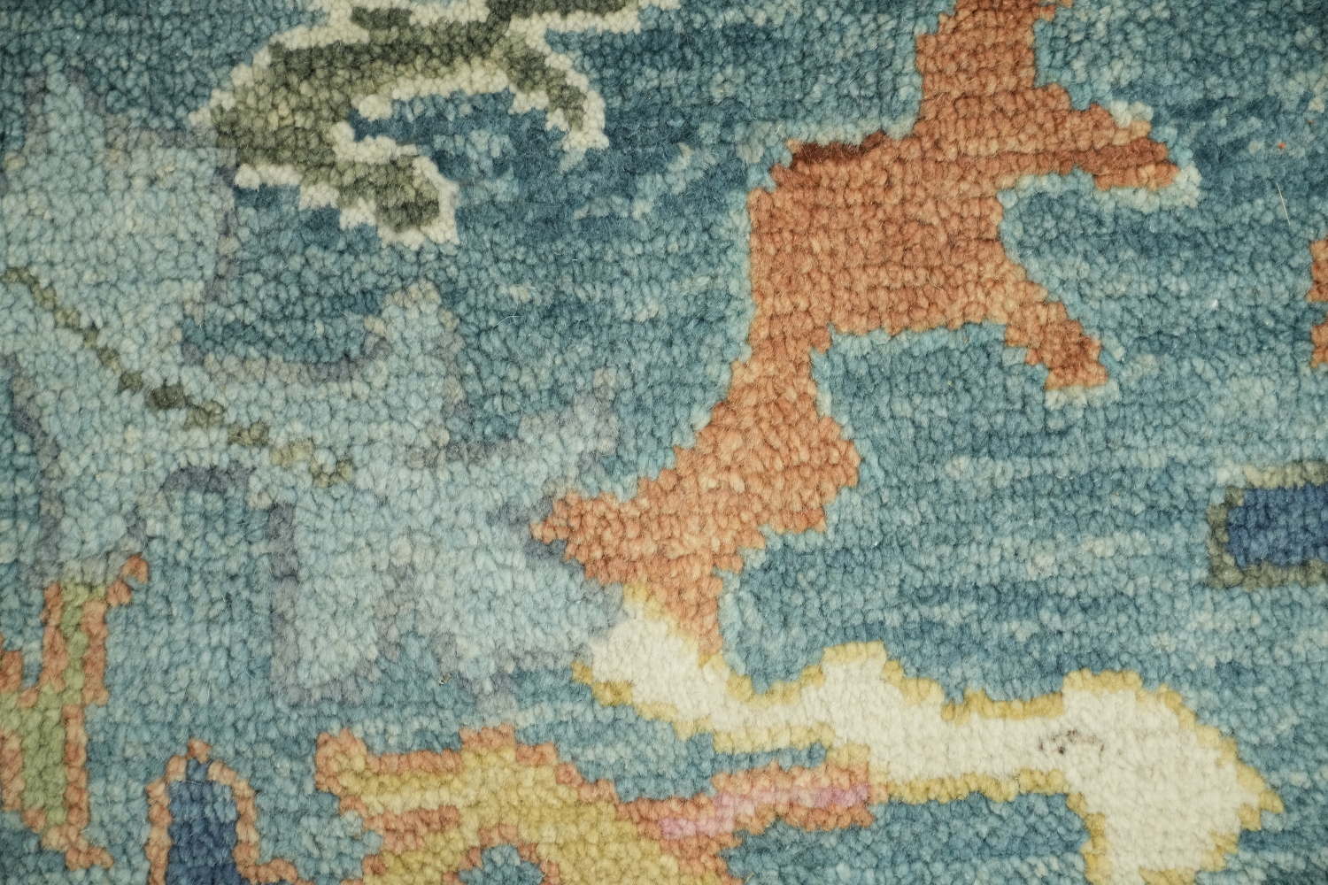 8'x10' Charming Traditional Oushak Rug in Serene Blue Hues and Tones