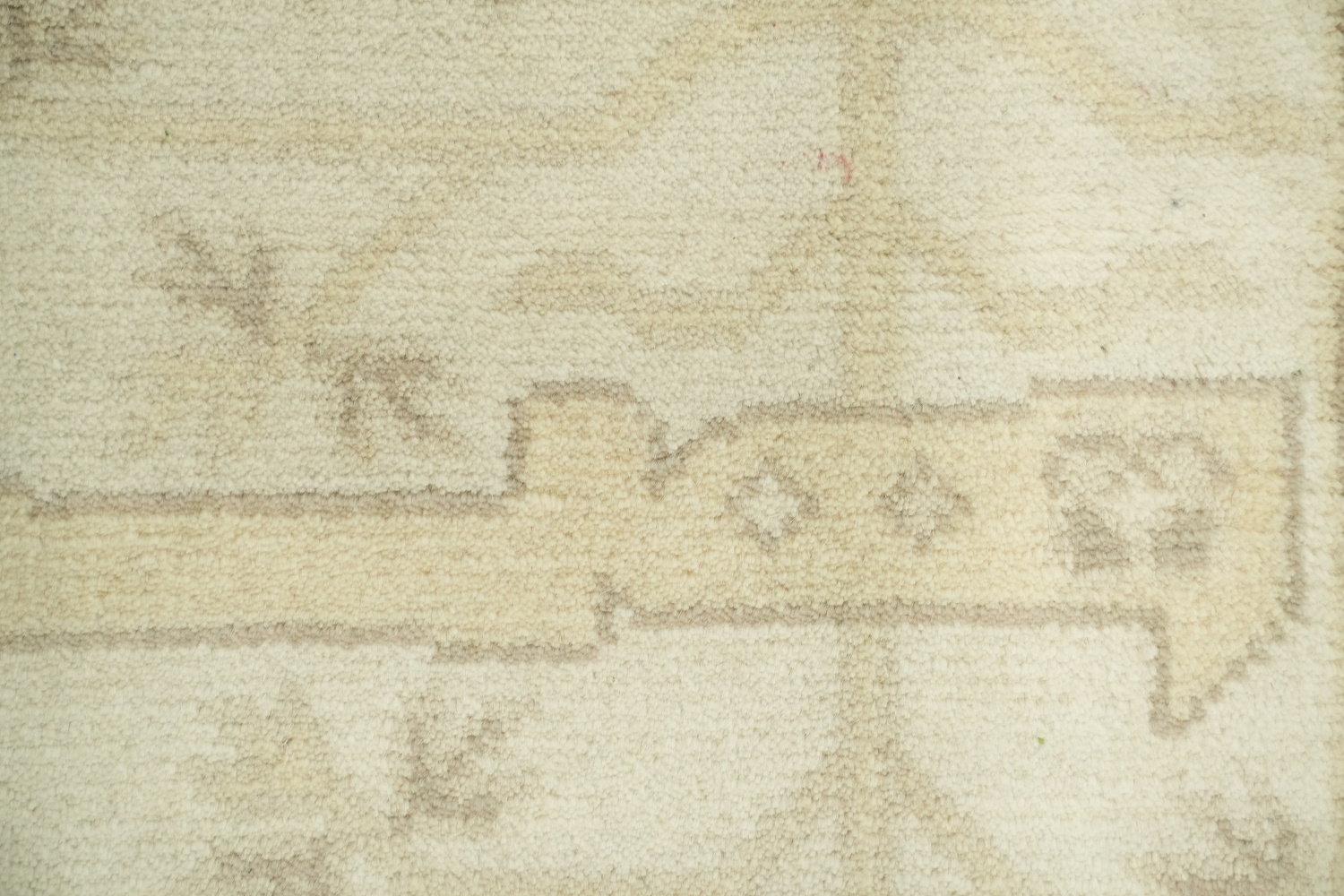 Cream and Blue Soft-Toned Oushak Hand-Knotted Wool Rug 8x10