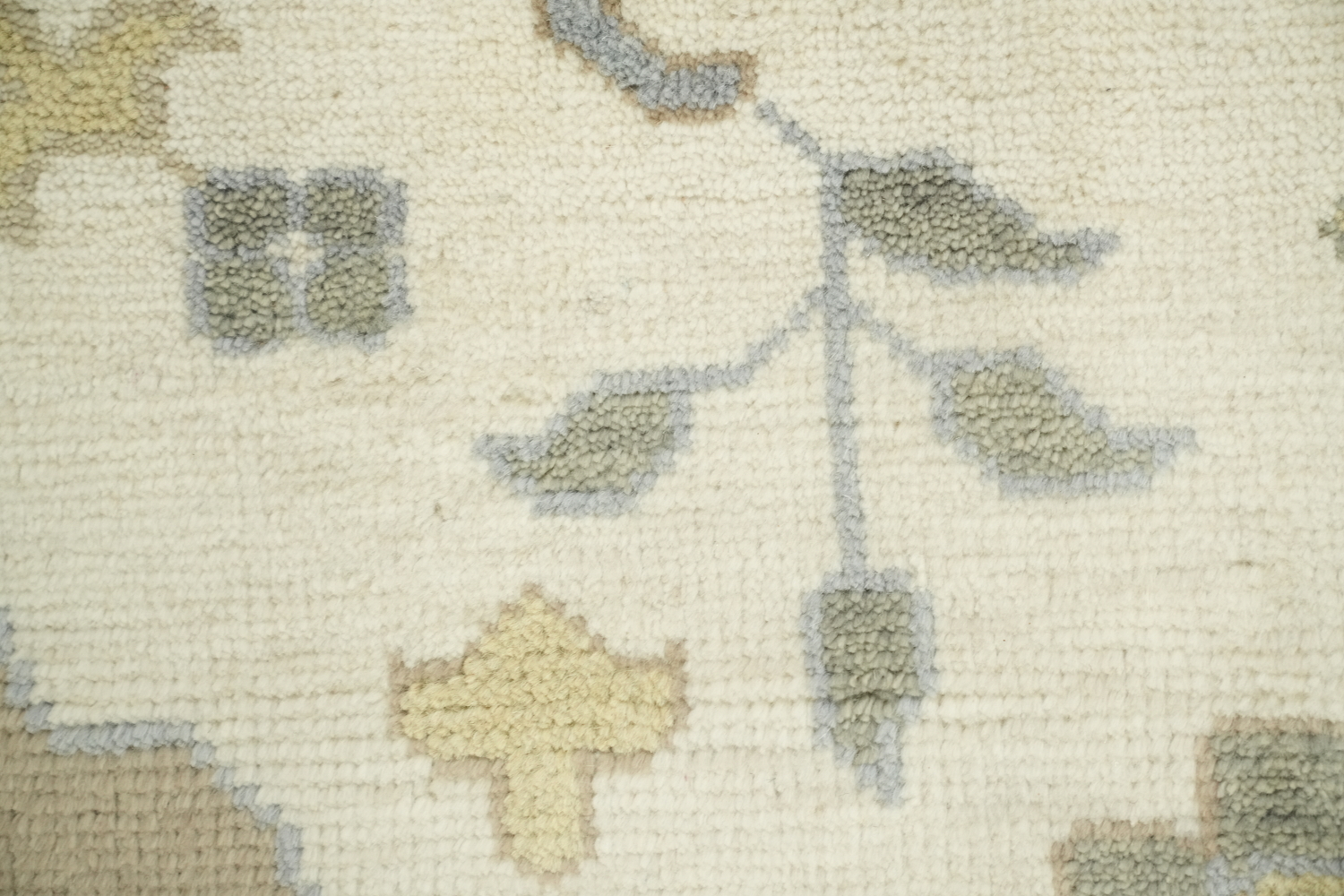 9x12 Hand-Knotted 100% Wool Area Rug - Beige & Light Blue Geometric Oushak
