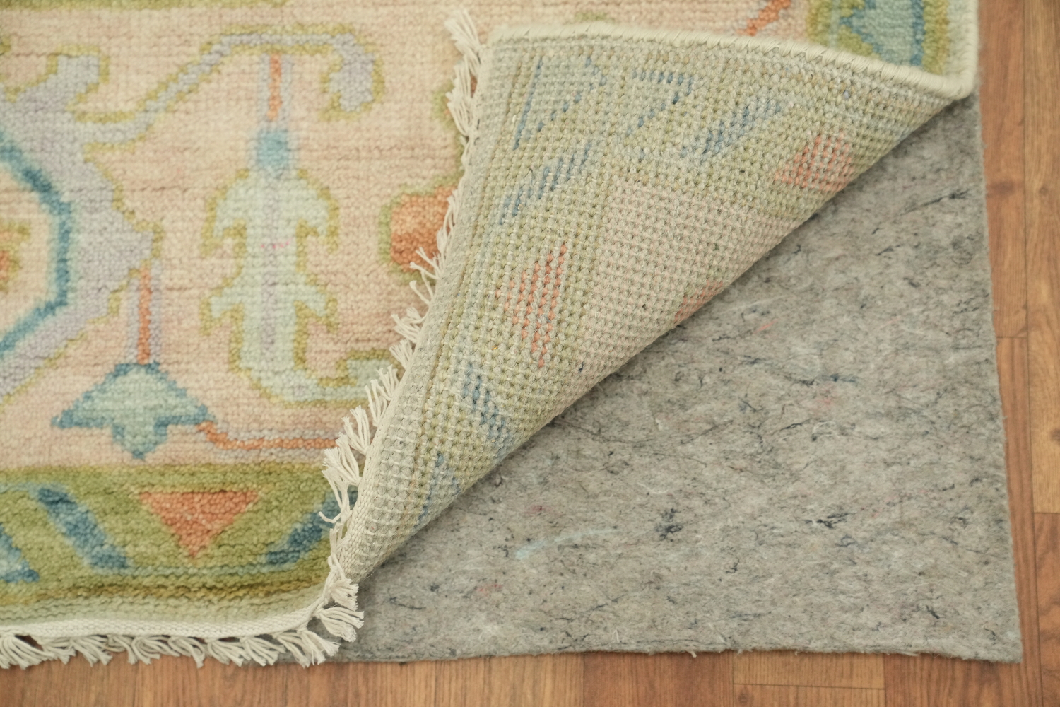 All-Over Floral 9'x12' Oushak Hand-Knotted Pastel Oriental Area Rug