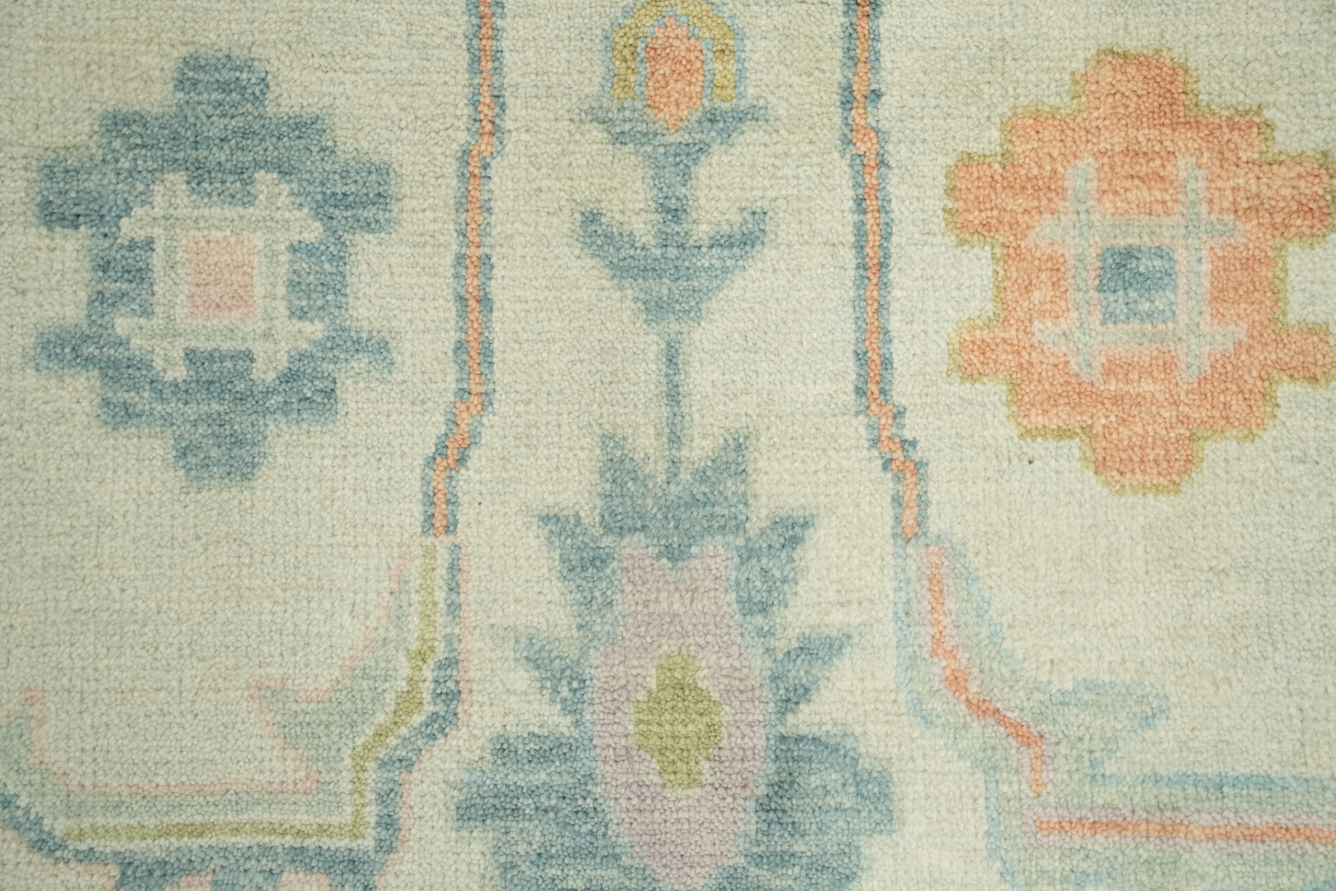 All-Over Floral 9'x12' Oushak Hand-Knotted Pastel Oriental Area Rug