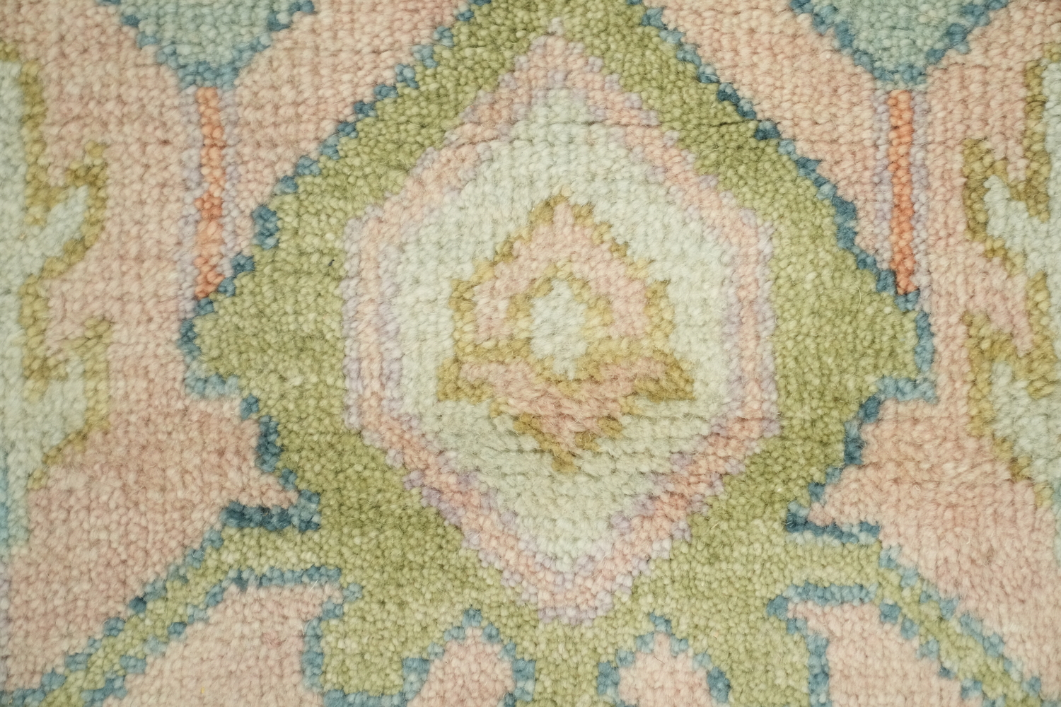 All-Over Floral 9'x12' Oushak Hand-Knotted Pastel Oriental Area Rug