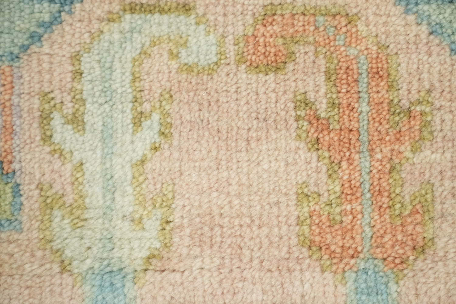 All-Over Floral 9'x12' Oushak Hand-Knotted Pastel Oriental Area Rug
