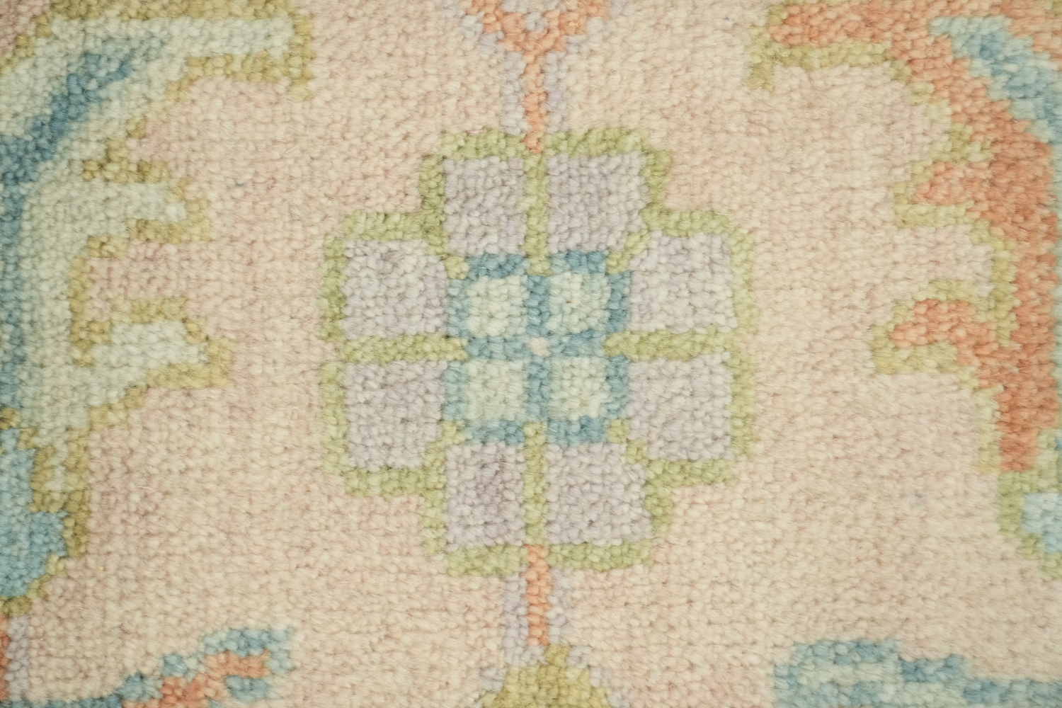 All-Over Floral 9'x12' Oushak Hand-Knotted Pastel Oriental Area Rug