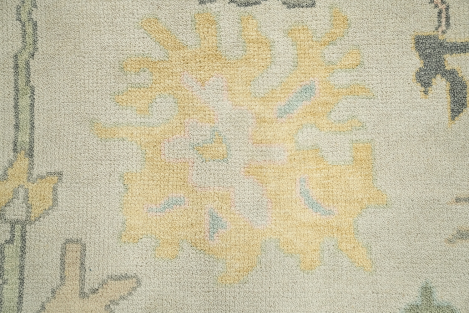 Grey Green Traditional Oushak Hand Made Area Rug 9x12