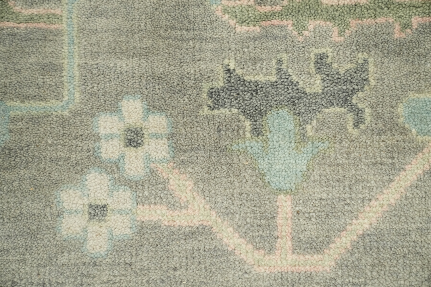 Grey Green Traditional Oushak Hand Made Area Rug 9x12