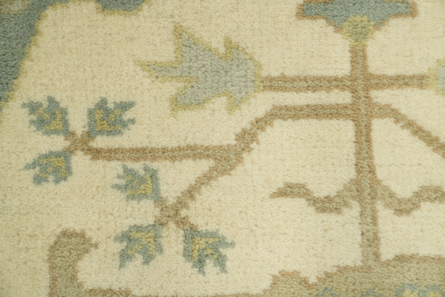 6'x10' Blue and Ivory Patterned Oushak Rug for Cozy Ambience