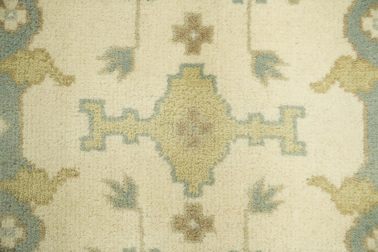 6'x10' Blue and Ivory Patterned Oushak Rug for Cozy Ambience