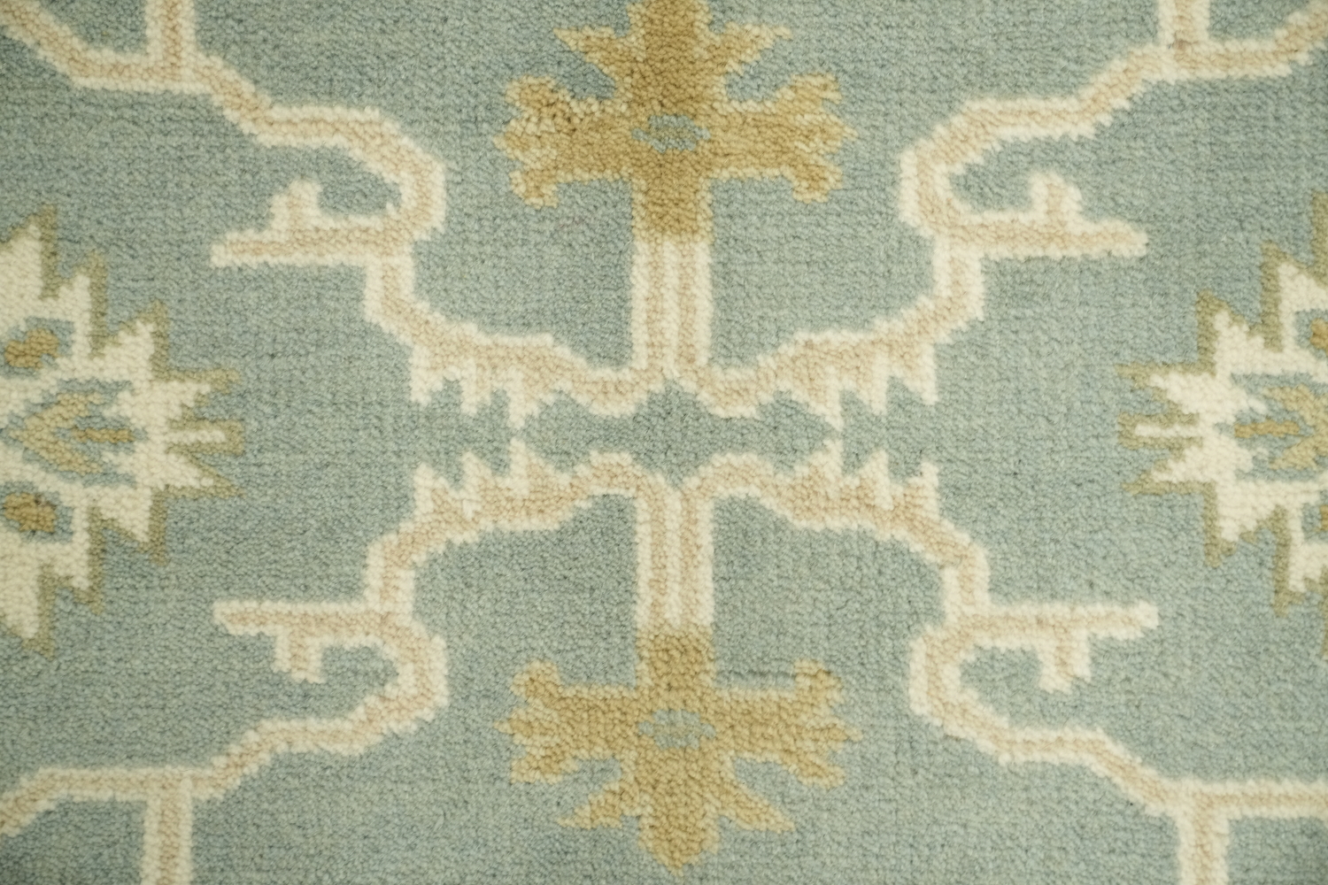 Light Blue and Ivory Traditional Oushak Area Rug 6x9 ft
