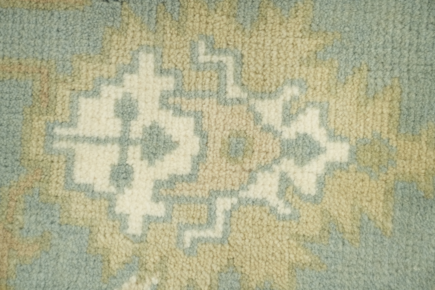 Light Blue and Ivory Traditional Oushak Area Rug 6x9 ft