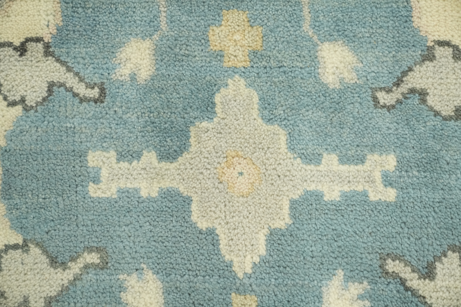 6'x9' Antique-Inspired Sky Blue Oushak Oriental Area Rug in Muted Tones