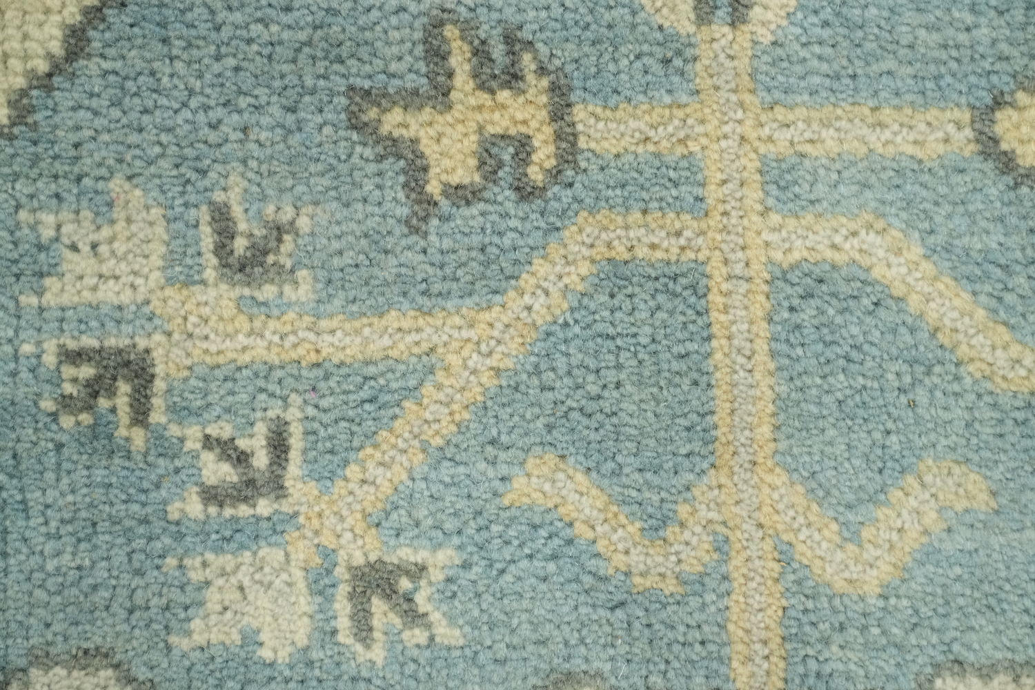 6'x9' Antique-Inspired Sky Blue Oushak Oriental Area Rug in Muted Tones