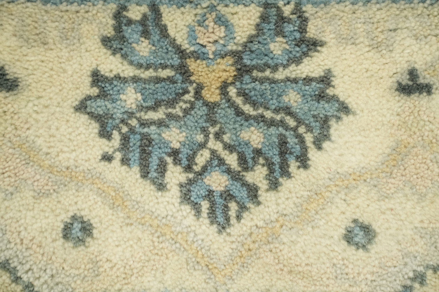 6'x9' Antique-Inspired Sky Blue Oushak Oriental Area Rug in Muted Tones