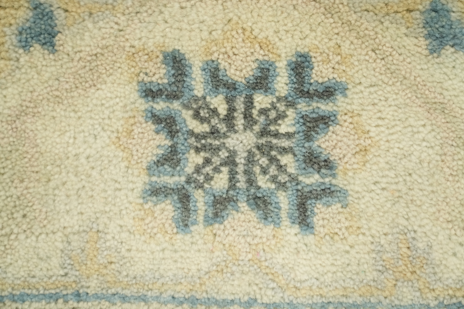 6'x9' Antique-Inspired Sky Blue Oushak Oriental Area Rug in Muted Tones