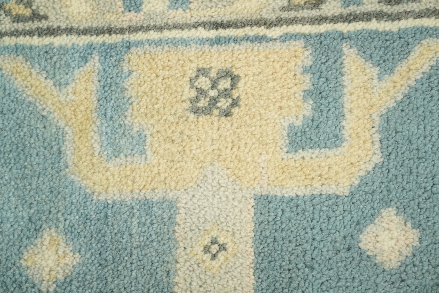 6'x9' Antique-Inspired Sky Blue Oushak Oriental Area Rug in Muted Tones