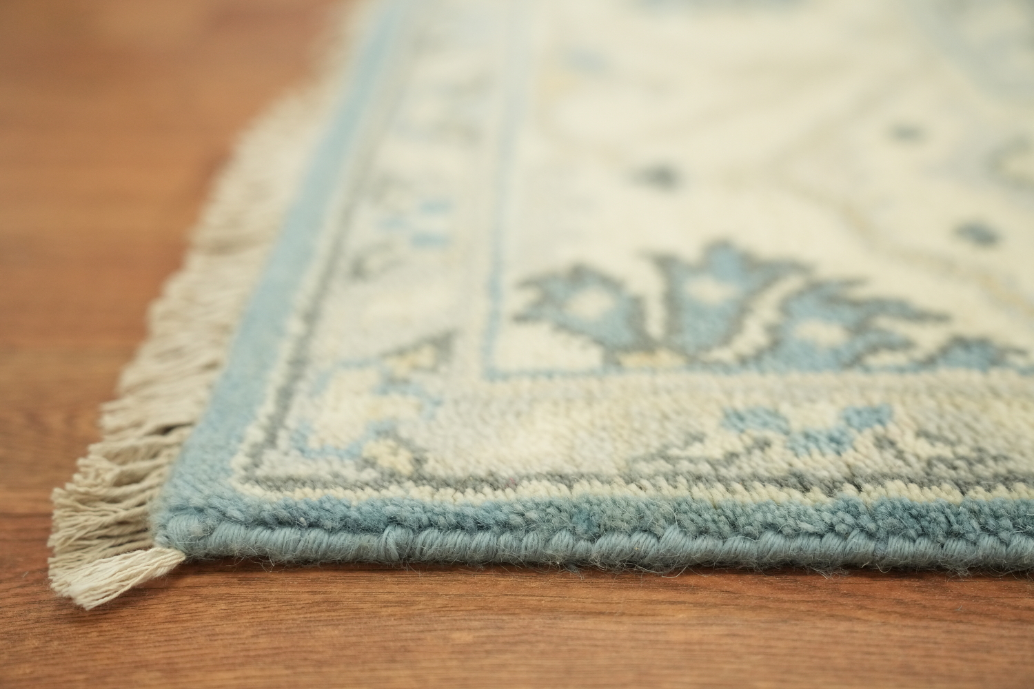 6'x9' Antique-Inspired Sky Blue Oushak Oriental Area Rug in Muted Tones
