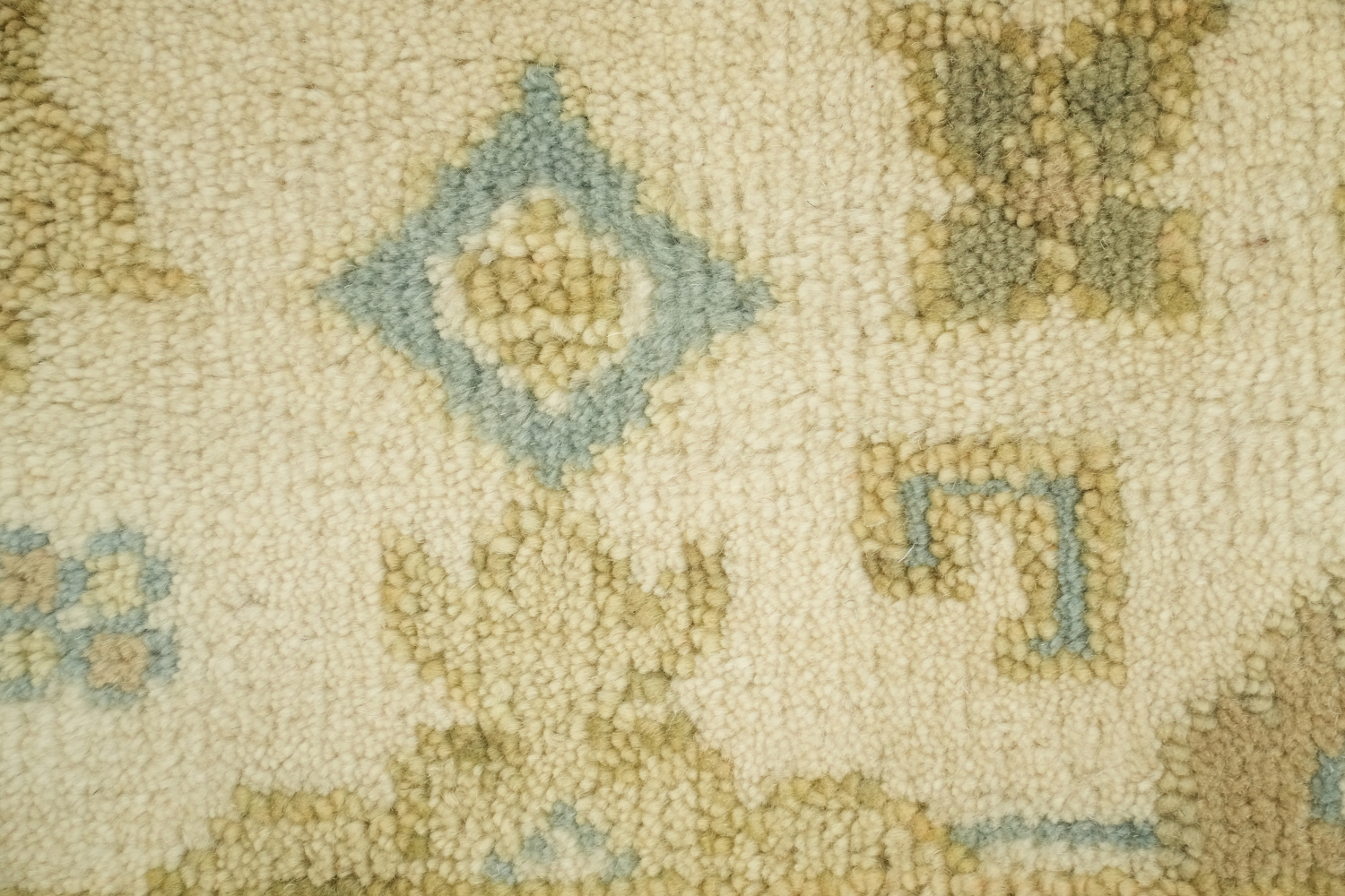 Light Blue and Ivory Traditional Oushak Hand Made Area Rug 6x9